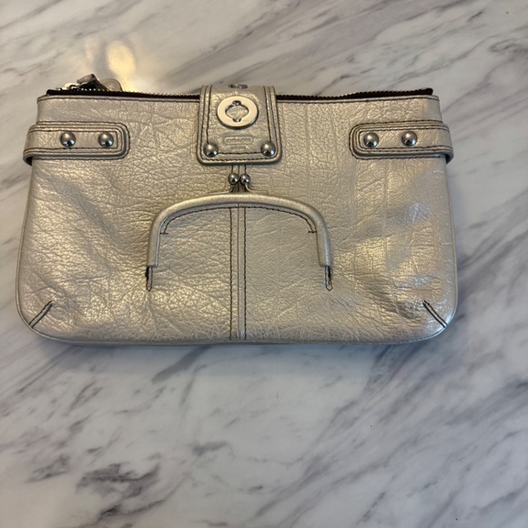Rare Coach Legacy Leather Bridget Metallic Silver Shoulder Bag - Picture 2 of 13